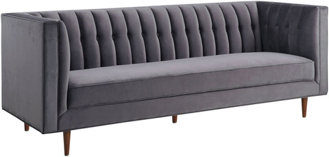 Sebastian Grey Velvet Sofa - Heaven's Gate Home & Garden