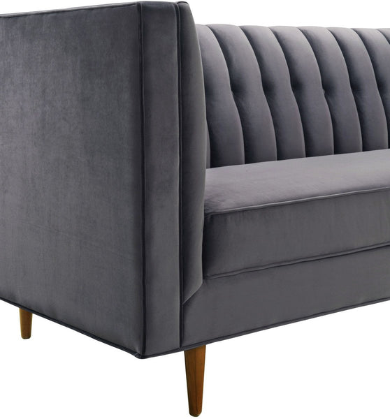 Sebastian Grey Velvet Sofa