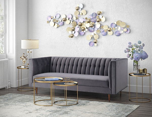 Sebastian Grey Velvet Sofa