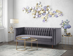 Sebastian Grey Velvet Sofa