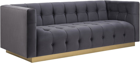 Roma Grey Velvet Sofa - Heaven's Gate Home & Garden