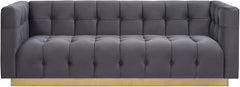 Roma Grey Velvet Sofa