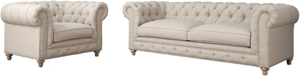 Oxford Beige Linen Sofa