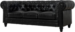 Zahara Black Leather Sofa