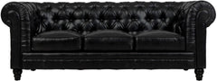 Zahara Black Leather Sofa