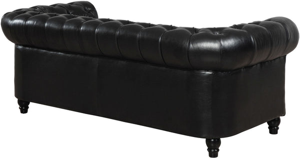 Zahara Black Leather Sofa