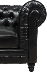 Zahara Black Leather Sofa