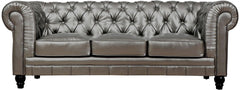 Zahara Silver Leather Sofa