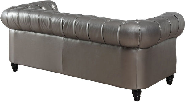 Zahara Silver Leather Sofa