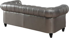 Zahara Silver Leather Sofa