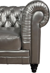 Zahara Silver Leather Sofa