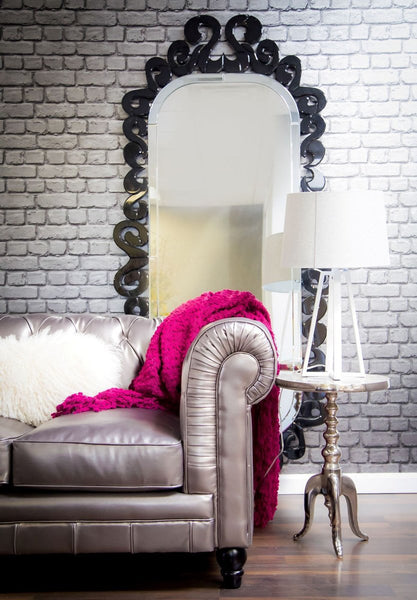 Zahara Silver Leather Sofa