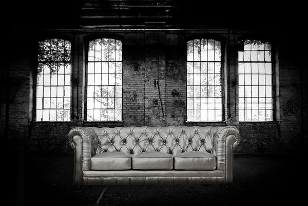 Zahara Silver Leather Sofa