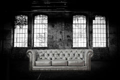Zahara Silver Leather Sofa