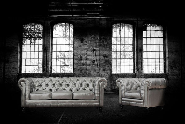 Zahara Silver Leather Sofa