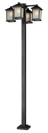 Z-Lite Holbrook 4 Head Outdoor Post 507-4-536P-BK