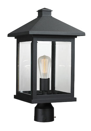 Z-Lite Portland 1 Light Post Mount Light 531PHBR-BK