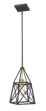 Z-Lite Tressle 1 Light Mini Pendant 447MP-BZGD