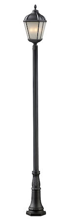 Z-Lite Waverly 3 Light Outdoor Post Light 513PHB-518P-BK