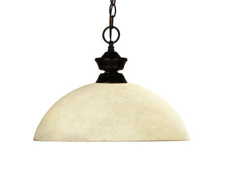 Z-Lite Challenger/Riviera Bronze 1 Light Pendant 100701BRZ-DGM14
