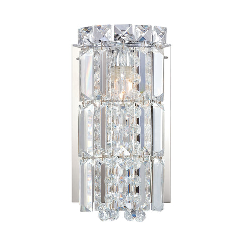 Princess Crown 1 Light Vanity In Chrome And Clear Crystal Glass