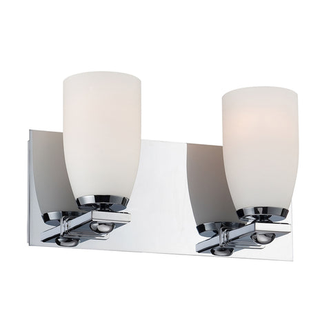 Sphere 2 Light Vanity In Chrome And White Opal Glass