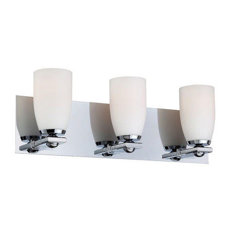 Sphere 3 Light Vanity In Chrome And White Opal Glass