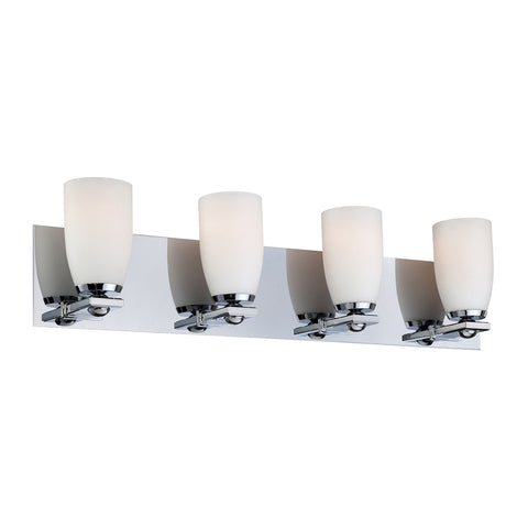 Sphere 4 Light Vanity In Chrome And White Opal Glass