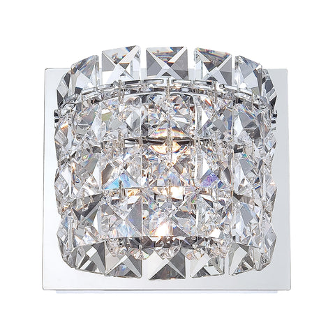 Rondell 1 Light Vanity In Chrome And Clear Crystal Glass