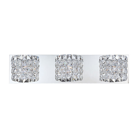 Rondell 3 Light Vanity In Chrome And Clear Crystal Glass