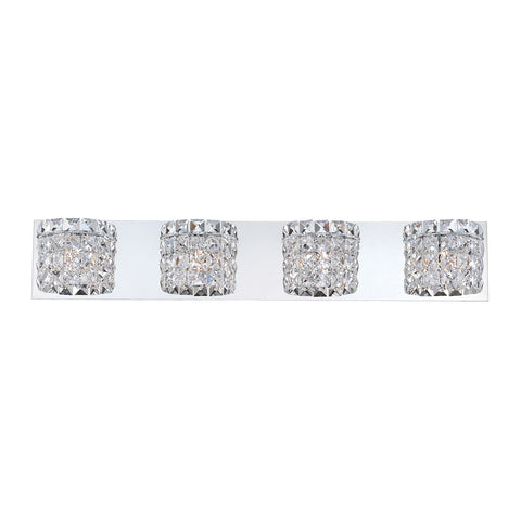 Rondell 4 Light Vanity In Chrome And Clear Crystal Glass