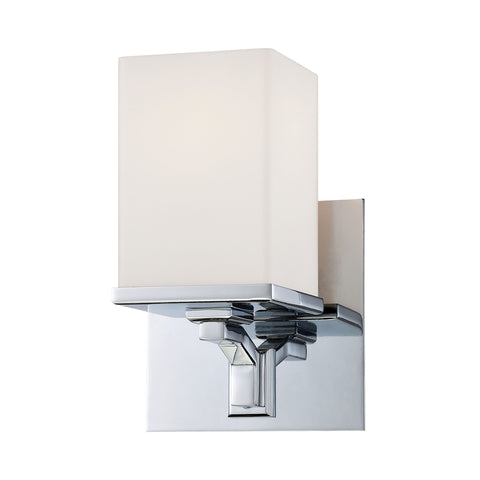 Ramp 1 Light Vanity In Chrome And White Opal Glass