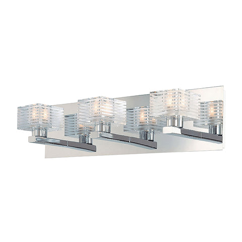 Quatra 3 Light Vanity In Chrome And Clear Glass