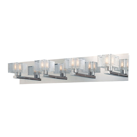 Quatra 4 Light Vanity In Chrome And Clear Glass