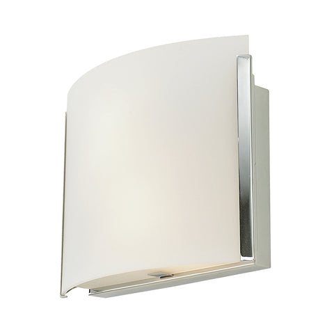 Pannelli Arc 2 Light Sconce In Chrome And White Opal Glass