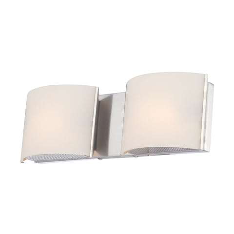 Pandora 2 Light Vanity In Chrome And White Opal Glass