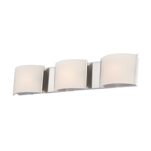 Pandora 3 Light Vanity In Chrome And White Opal Glass