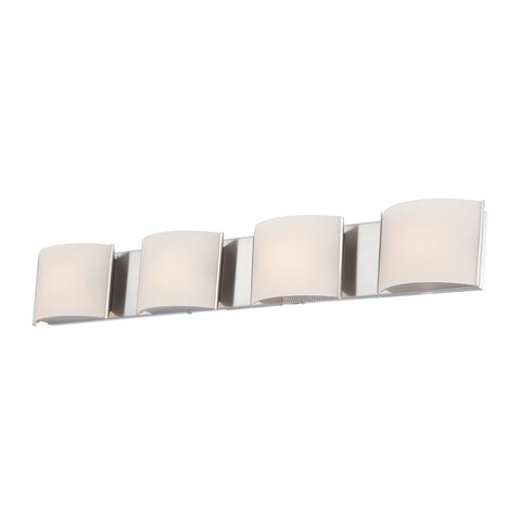 Pandora 4 Light Vanity In Chrome And White Opal Glass