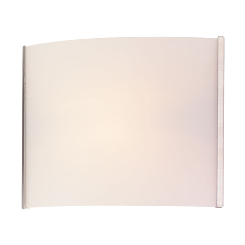 Pannelli 1 Light Vanity In Stainless Steel And Hand-Moulded White Opal Glass