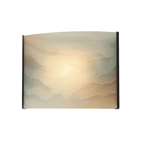 Pannelli 1 Light Vanity In Oil Rubbed Bronze And Hand-Moulded Honey Alabaster Glass