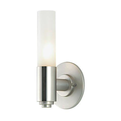 Single Cylinder 1 Light Vanity In Chrome And White Opal Glass