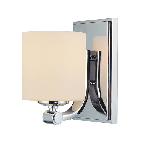 Slide 1 Light Vanity In Chrome And White Opal Glass