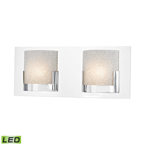 Ophelia 2 Light LED Vanity In Chrome And Clear Glass