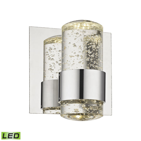 Surrey 1 Light LED Vanity In Chrome And Bubbled Glass