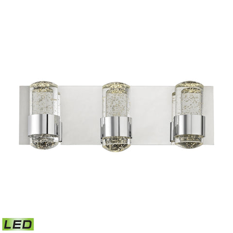 Surrey 3 Light LED Vanity In Chrome And Bubbled Glass