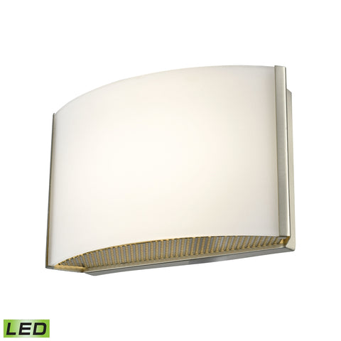 Pandora LED 1 Light LED Vanity In Satin Nickel And Opal Glass