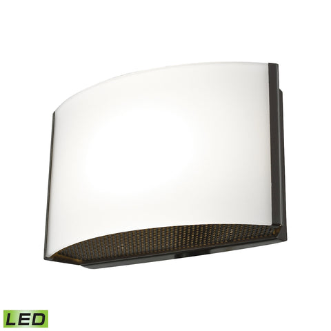 Pandora LED 1 Light LED Vanity In Oiled Bronze And Opal Glass