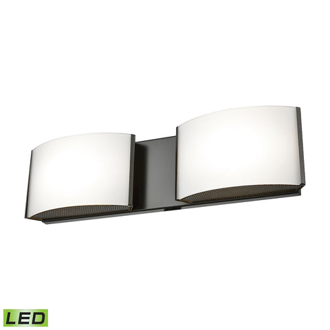 Pandora LED 2 Light LED Vanity In Oiled Bronze And Opal Glass