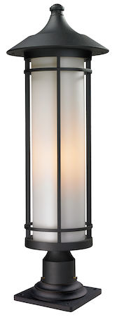 Z-Lite Woodland Outdoor Pier Mount Light 529PHB-533PM-BK