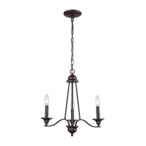 Farmington  3 Light Chandelier In Oil Rubbed Bronze